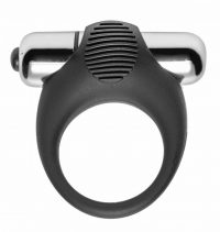 Premium Stretchy Vibrating Cock Ring Black