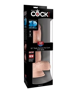 TRIPLE DENSITY 10 FAT COCK W/BALLS FLESH " main