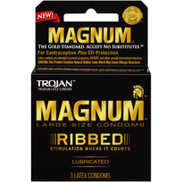 Trojan Magnum Ribbed Latex Condoms 3 Pack