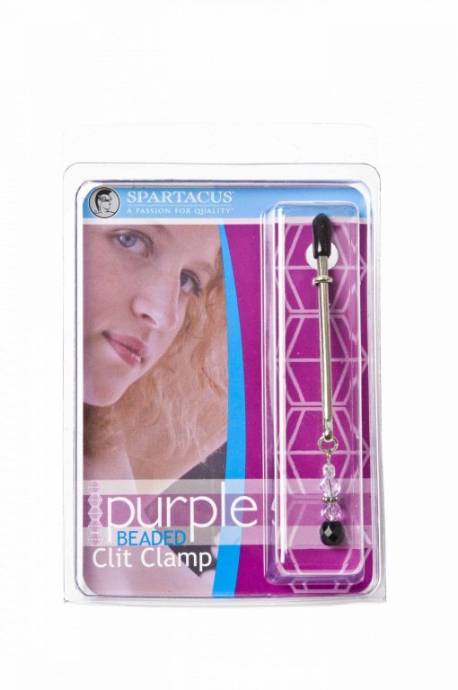 TWEEZER CLIT CLAMP W/PURPLE BEADS back