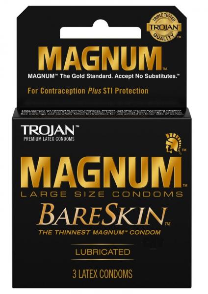 Trojan Magnum Bareskin 3 Pack Large Size Condoms Main