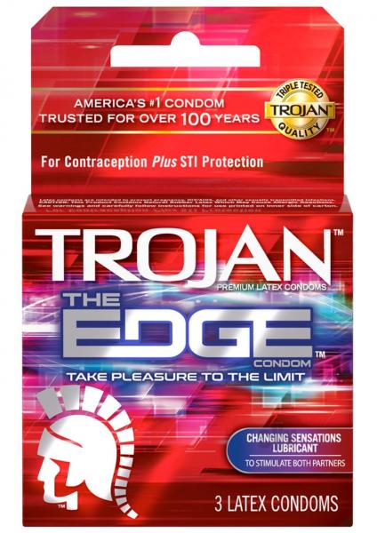 Trojan the edge condom 3 pack latex condoms main
