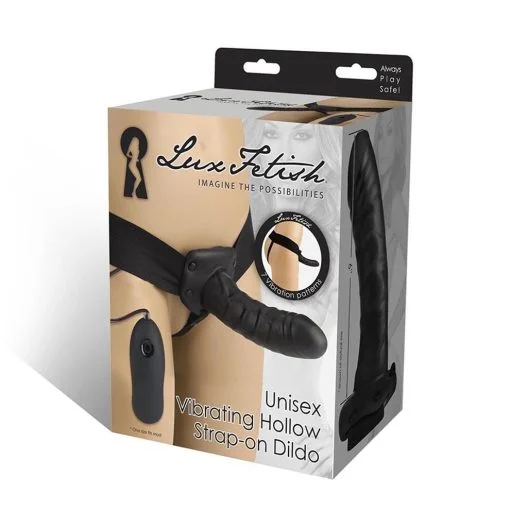 UNISEX VIBRATING HOLLOW STRAP ON DILDO main