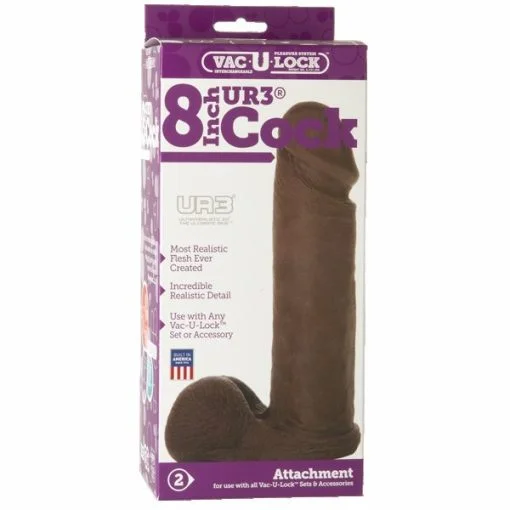 VAC U LOCK ULTRASKYN COCK BLACK 8IN back