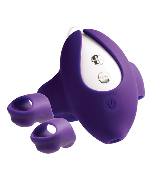VEDO KIMI RECHARGEABLE DUAL FINGER VIBE W/ REMOTE DEEP PURPLE back
