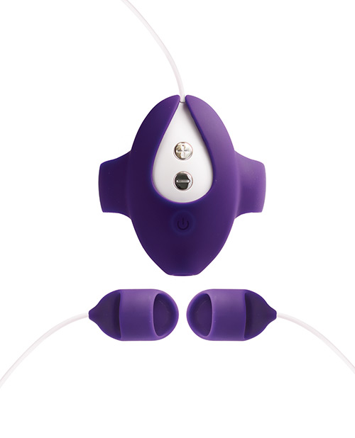 VEDO KIMI RECHARGEABLE DUAL FINGER VIBE W/ REMOTE DEEP PURPLE details