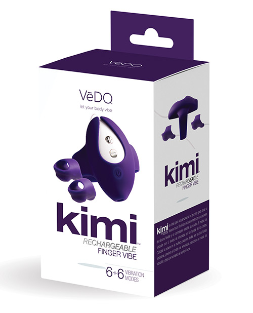VEDO KIMI RECHARGEABLE DUAL FINGER VIBE W/ REMOTE DEEP PURPLE 2