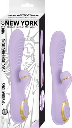 VIBES OF NEW YORK RIBBED SUCTION MASSAGER LAVENDER main