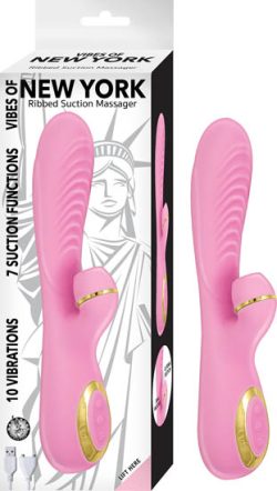 VIBES OF NEW YORK RIBBED SUCTION MASSAGER PINK main