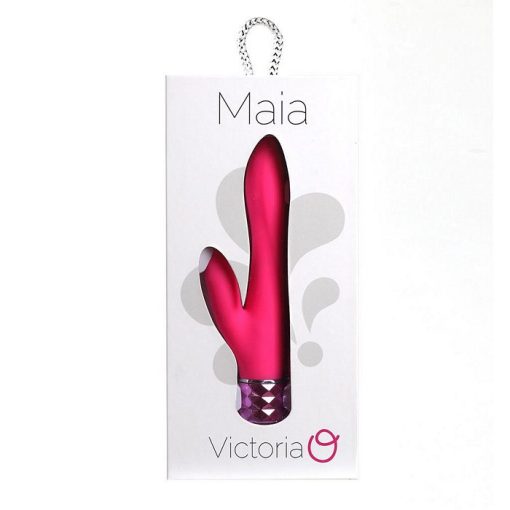 VICTORIA RECHARGEABLE SILICONE DUAL VIBE NEON PINK 3