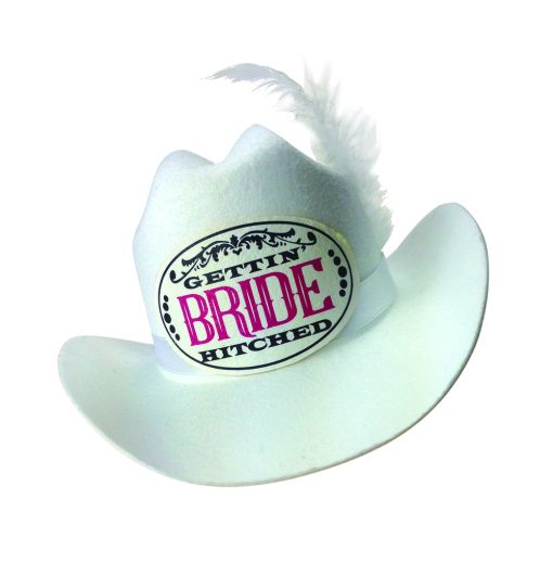 (wd) bride cowboy hat back