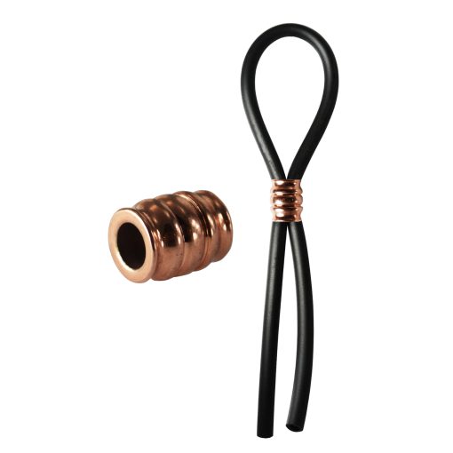 (WD) C-RING LASSO ROSE GOLD BA BEAD SILICONE BLACK details