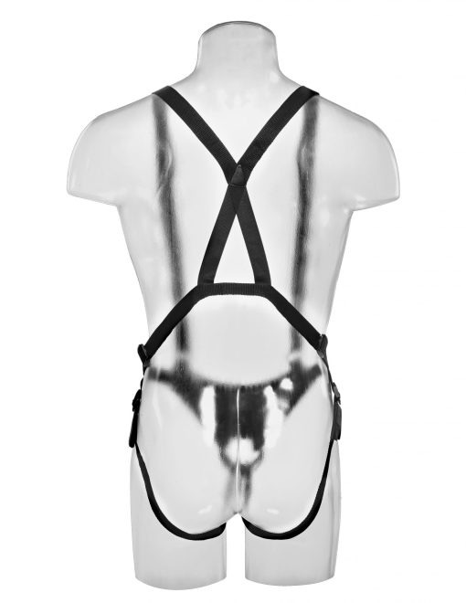 (WD) KING COCK 12HOLLOW STRAP SUSPENDER SYSTEM BLACK "