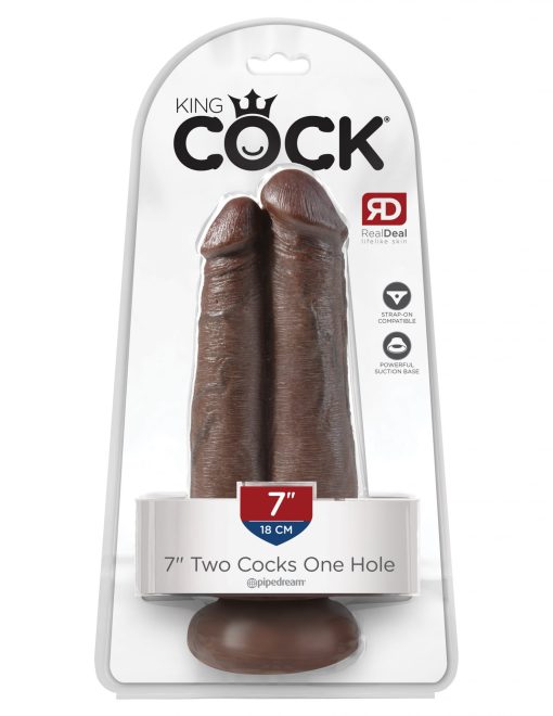 (WD) KING COCK 7 TWO COCKS ON HOLE BROWN "
