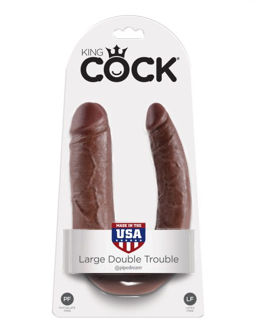 (WD) KING COCK DOUBLE TROUBLE BROWN