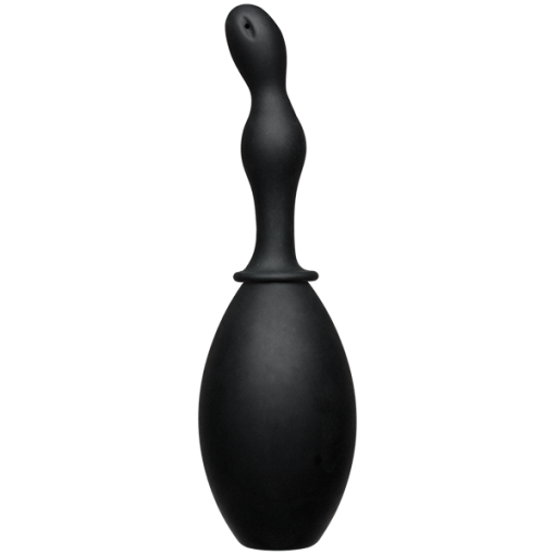 (WD) KINK FLOW FLUSH BLACK SIL ANAL DOUCHE & ACCESSORY