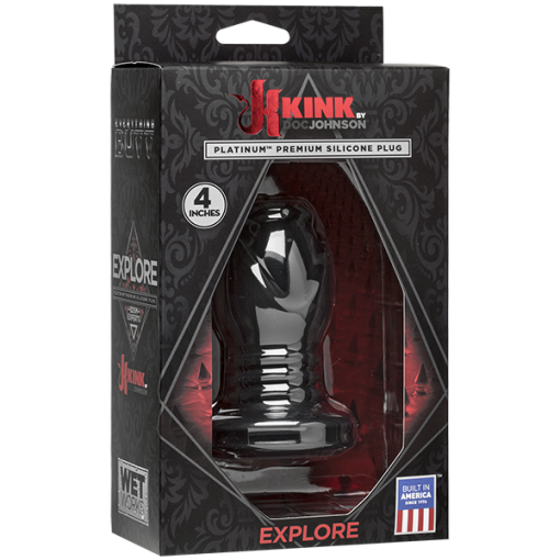 (WD) KINK WET WORKS EXPLORE PLATINUM PREMIUM SILICONE PLUG 4 BLACK"