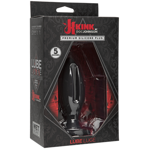 (WD) KINK WET WORKS LUBE LUGE PREMIUM SILICONE PLUG 5 BLACK "