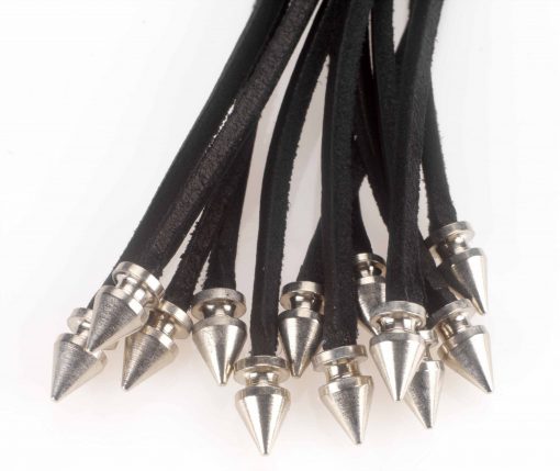 (WD) LEATHER 20IN SPIKED WHIP