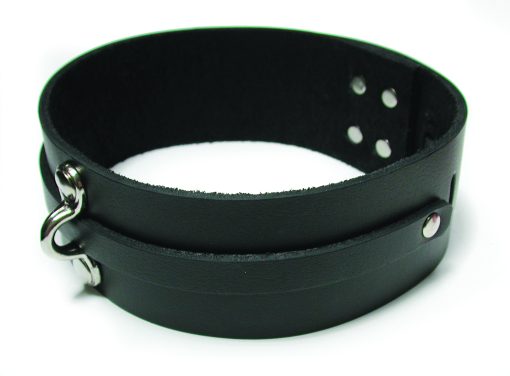 (WD) LEATHER COLLAR BLACK