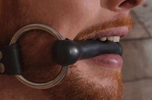 (WD) LEATHER O RING ROD GAG BL