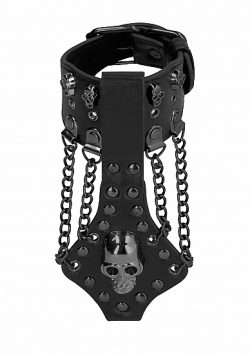 (WD) OUCH! SKULLS & BONES BRAC W/ SKULLS & CHAINS BLACK main