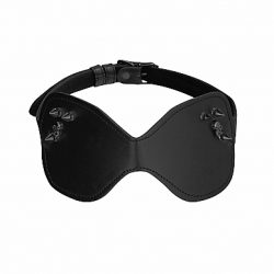 Ouch! Skulls & Bones Eye Mask Large with Skulls and Spikes Black