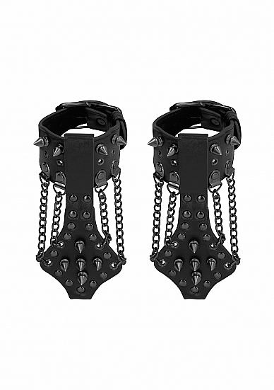 (WD) OUCH! SKULLS & BONES H W/ SPIKES & CHAINS BLACK main