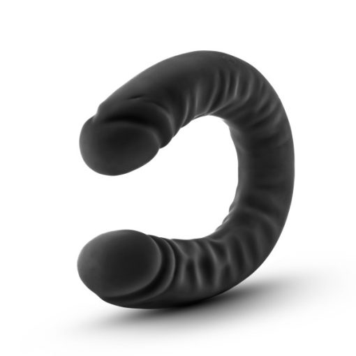 (WD) RUSE 18 SILICONE DOUBLE HEADED DILDO BLACK "