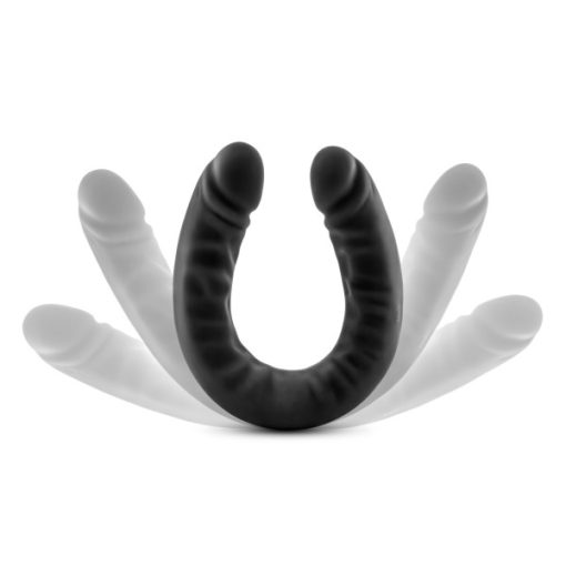 (WD) RUSE 18 SILICONE DOUBLE HEADED DILDO BLACK "