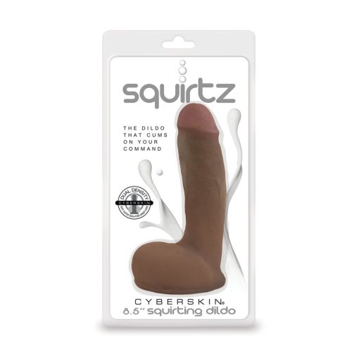 (WD) SQUIRTZ CYBERSKIN 8.5 SQUIRTING DILDO DARK(out June)