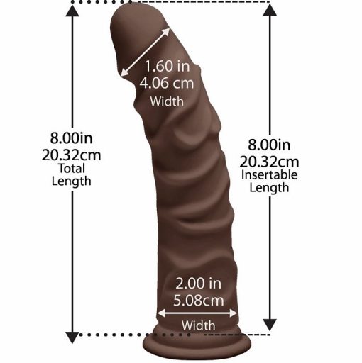 (WD) THE D RAGIN' D 8 CHOCOLA BROWN ULTRASKYN DILDO "