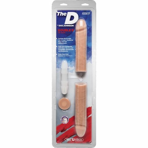 (WD) THE D RAGIN' DOUBLE D 16 VANILLA BEIGE ULTRASKYN DILDO "