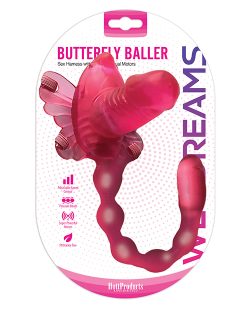 WET DREAMS BUTTERFLY BALLER SEX HARNESS W/ DILDO & DUAL MOTORS main