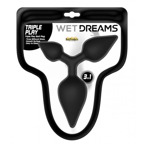 Wet dreams triple play anal plug multi size black back