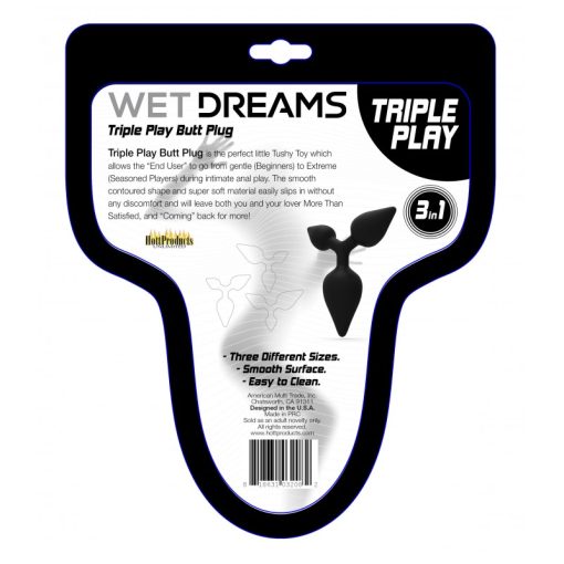 Wet dreams triple play anal plug multi size black details