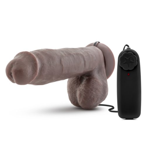 X5 PLUS 8 REALISTIC COCK CHOCOLATE VIBRATING " details