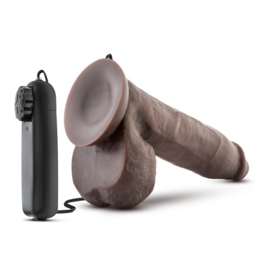 X5 PLUS 8 REALISTIC COCK CHOCOLATE VIBRATING " male Q