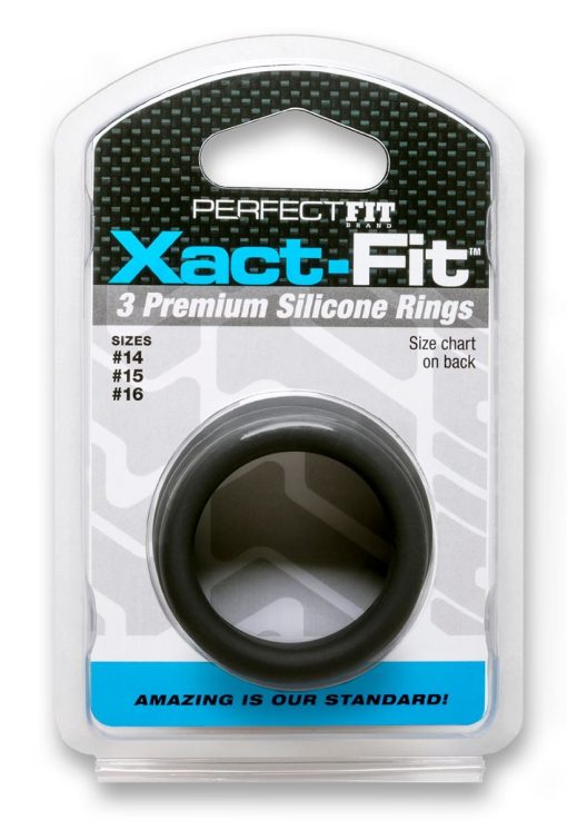 XACT FIT SILICONE RINGS #14 #15 #16 BLACK male Q