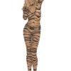 ZEBRA PRINT LONG SLEEVE BODY STOCKING back