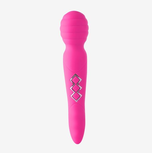 ZOE RECHARGEABLE DUAL VIBRATING WAND HOT PINK details