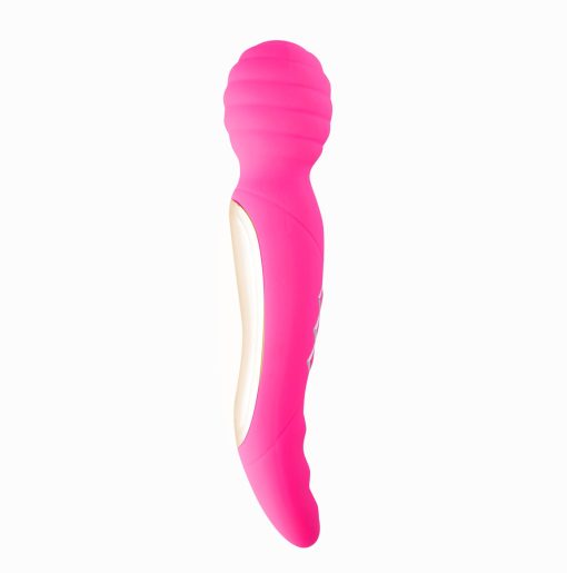 ZOE RECHARGEABLE DUAL VIBRATING WAND HOT PINK male Q