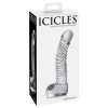 Icicles No 61 Textured Glass Dildo With Balls Clear 5 Inch - Image 2