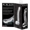 Icicles No 61 Textured Glass Dildo With Balls Clear 5 Inch - Image 3
