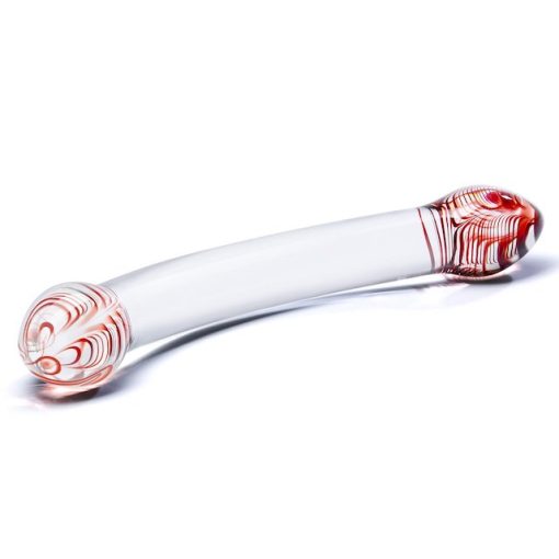 Red Head Double Glass Dildo 3