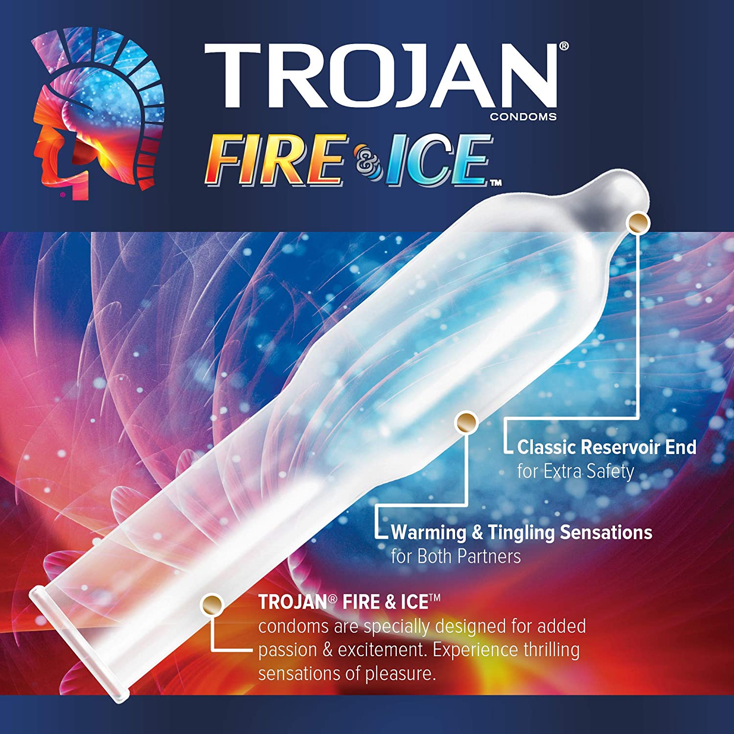 Trojan pleasures fire & ice condoms specs