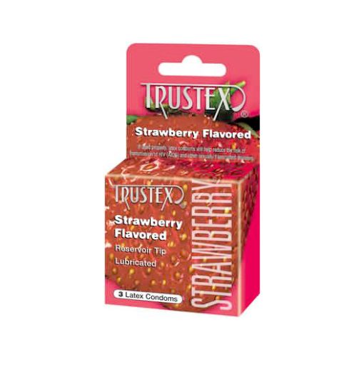 Trustex Assorted Flavored Condoms 3 Pack Strawberry