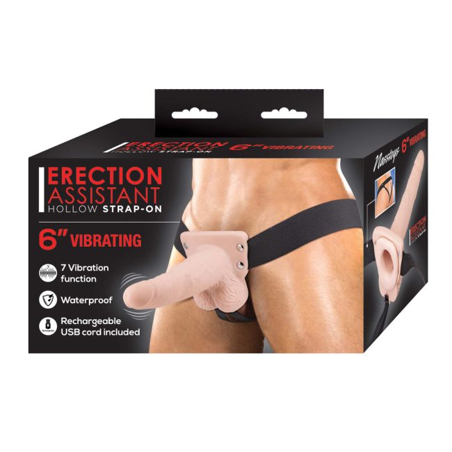 Erection-Assistant-Hollow-Strap-On-6-in-Beige-Vibrating