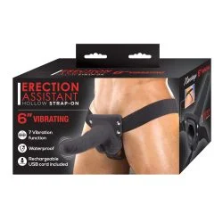 Erection-Assistant-Hollow-Strap-On-6-in-Black-Vibrating