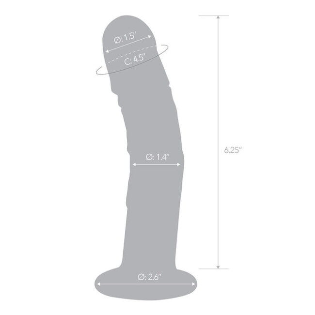 Glas 7 Curved Realistic Glass Dildo With Veins Size